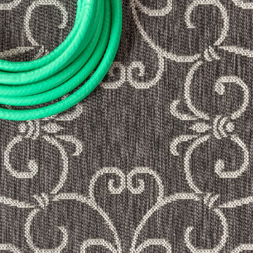 Charleston Vintage Filigree Textured Weave Indoor/outdoor Octagon Rug